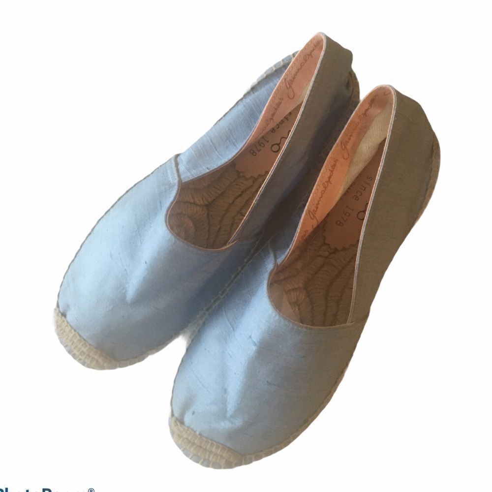 GAIMO Flat Espadrilles Slip-On Flat Loafer Sandals Shoes Blue 8